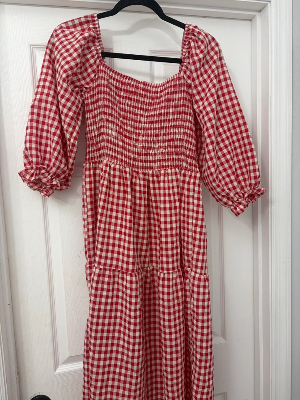 Source Unknown Red and White Gingham Maxi Dress - Picture 2 of 4